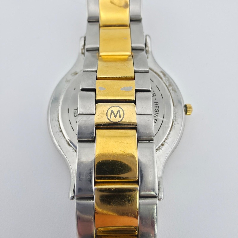 Vintage MOVADO Watch 81.09.861 SWISS Movement Stainless Steel Gold Plate 6.75" - Picture 9 of 15
